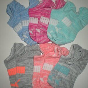 Puma No-Show Socks, 6 pairs, Small, Multicolor